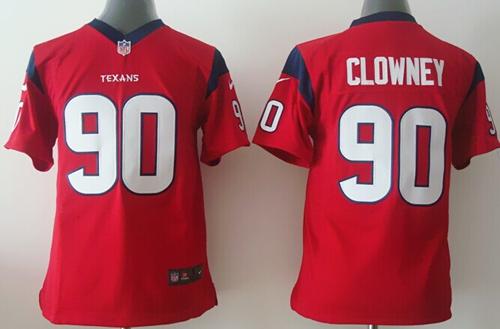  Texans #90 Jadeveon Clowney Red Alternate Youth Stitched NFL Elite Jersey