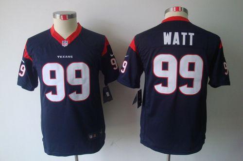  Texans #99 J.J. Watt Navy Blue Team Color Youth Stitched NFL Limited Jersey