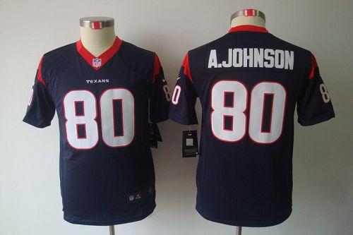  Texans #80 Andre Johnson Navy Blue Team Color Youth Stitched NFL Limited Jersey