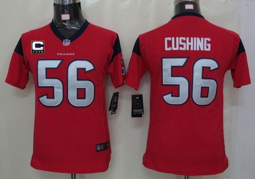  Texans #56 Brian Cushing Red Alternate With C Patch Youth Stitched NFL Elite Jersey