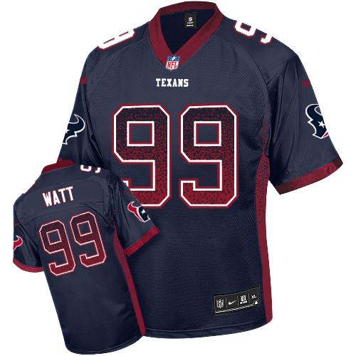  Texans #99 J.J. Watt Navy Blue Team Color Youth Stitched NFL Elite Drift Fashion Jersey