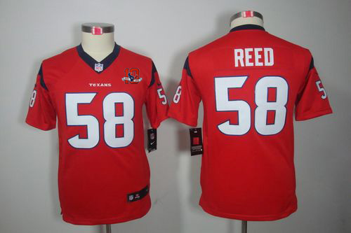  Texans #58 Brooks Reed Red Alternate With 10TH Patch Youth Stitched NFL Limited Jersey