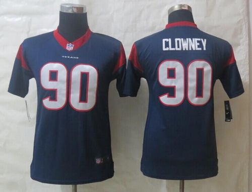  Texans #90 Jadeveon Clowney Navy Blue Team Color Youth Stitched NFL Limited Jersey