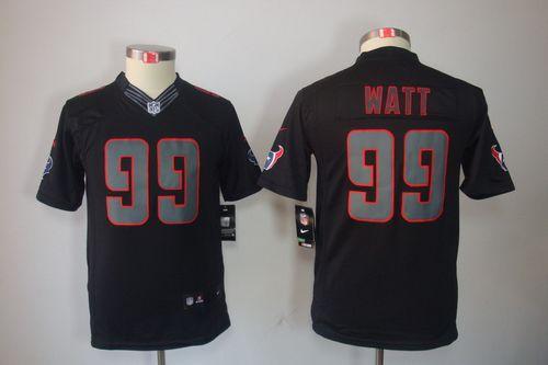  Texans #99 J.J. Watt Black Impact Youth Stitched NFL Limited Jersey