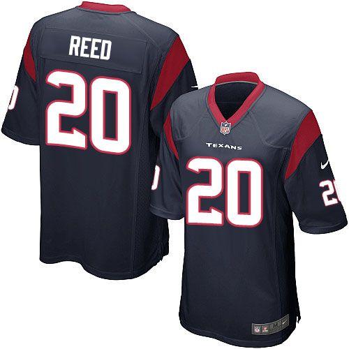  Texans #20 Ed Reed Navy Blue Team Color Youth Stitched NFL Elite Jersey