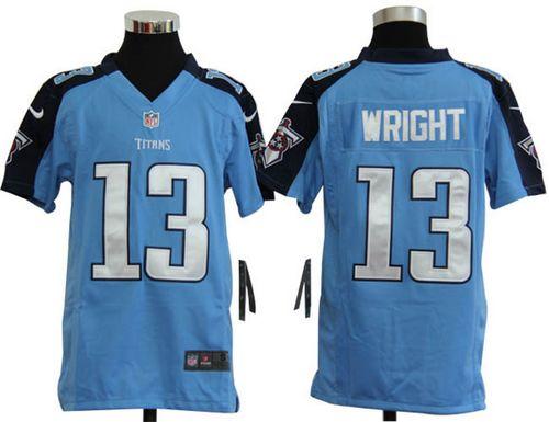  Titans #13 Kendall Wright Light Blue Team Color Youth Stitched NFL Elite Jersey
