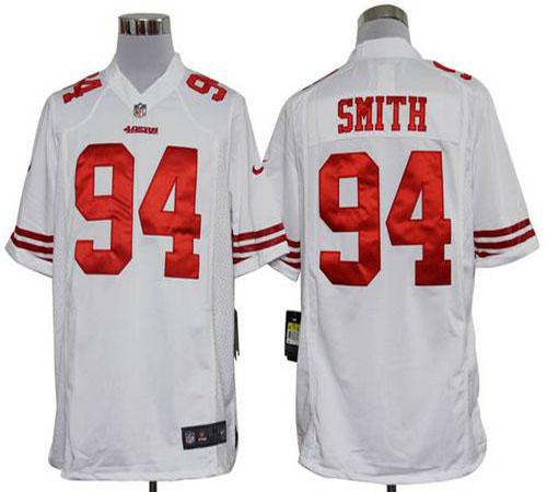  49ers #94 Justin Smith White Men's Stitched NFL Game Jersey