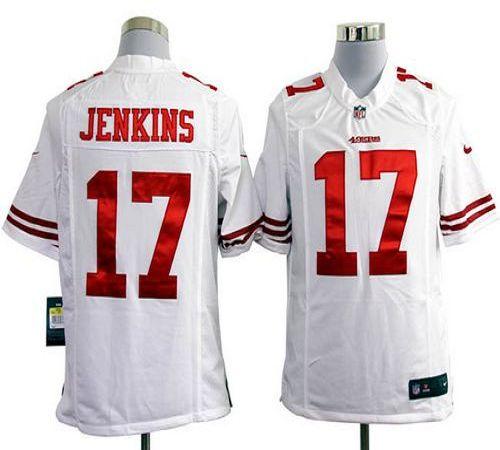  49ers #17 A.J. Jenkins White Men's Stitched NFL Game Jersey