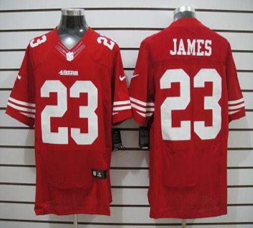  49ers #23 LaMichael James Red Team Color Men's Stitched NFL Elite Jersey