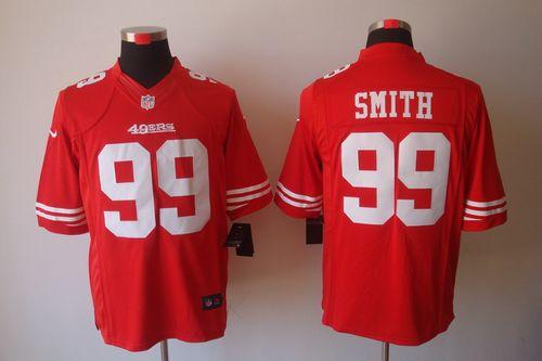  49ers #99 Aldon Smith Red Team Color Men's Stitched NFL Limited Jersey