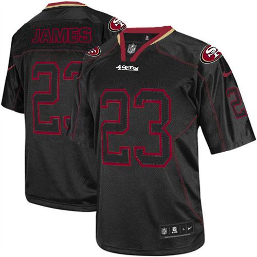  49ers #23 LaMichael James Lights Out Black Men's Stitched NFL Elite Jersey