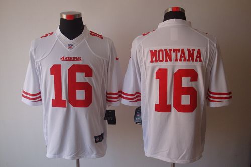  49ers #16 Joe Montana White Men's Stitched NFL Limited Jersey