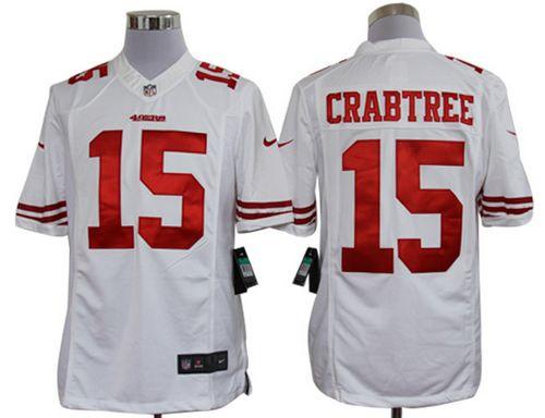  49ers #15 Michael Crabtree White Men's Stitched NFL Limited Jersey