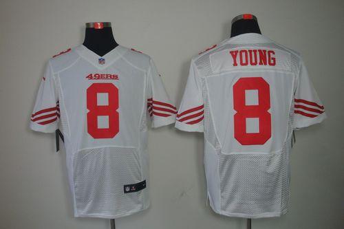  49ers #8 Steve Young White Men's Stitched NFL Elite Jersey