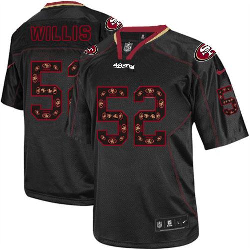  49ers #52 Patrick Willis New Lights Out Black Men's Stitched NFL Elite Jersey