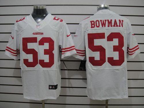  49ers #53 NaVorro Bowman White Men's Stitched NFL Elite Jersey