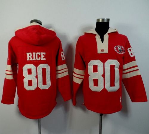 San Francisco 49ers #80 Jerry Rice Red Player Winning Method Pullover NFL Hoodie