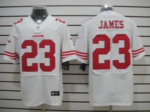  49ers #23 LaMichael James White Men's Stitched NFL Elite Jersey