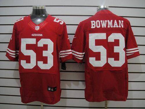  49ers #53 NaVorro Bowman Red Team Color Men's Stitched NFL Elite Jersey