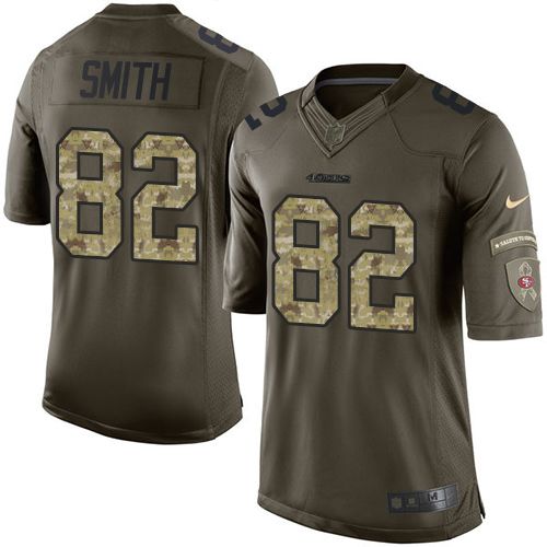  49ers #82 Torrey Smith Green Men's Stitched NFL Limited Salute to Service Jersey
