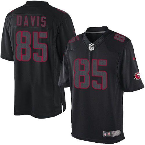  49ers #85 Vernon Davis Black Men's Stitched NFL Impact Limited Jersey