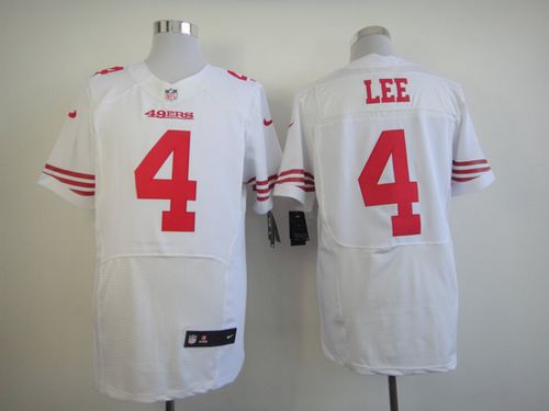  49ers #4 Andy Lee White Men's Stitched NFL Elite Jersey