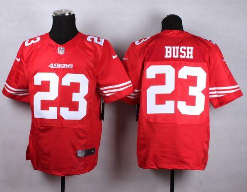  49ers #23 Reggie Bush Red Team Color Men's Stitched NFL Elite Jersey