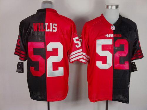  49ers #52 Patrick Willis Black/Red Men's Stitched NFL Elite Split Jersey