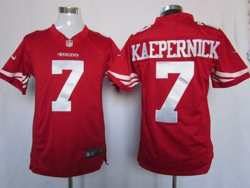  49ers #7 Colin Kaepernick Red Team Color Men's Stitched NFL Game Jersey