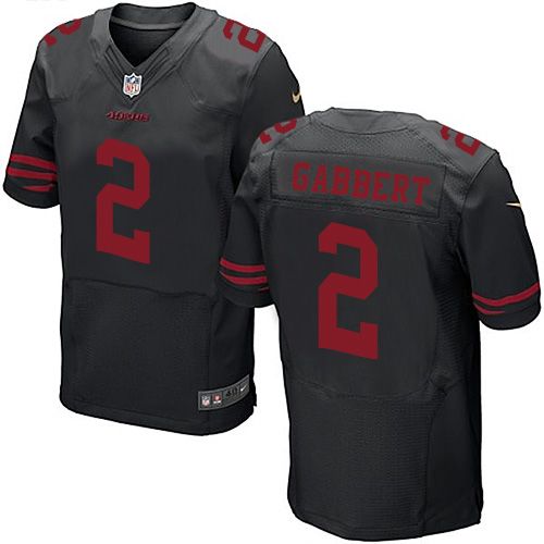  49ers #2 Blaine Gabbert Black Alternate Men's Stitched NFL Elite Jersey