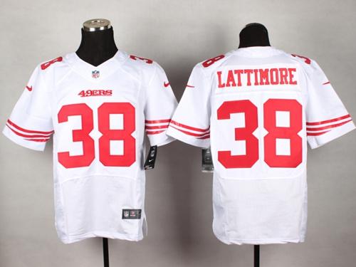  49ers #38 Marcus Lattimore White Men's Stitched NFL Elite Jersey