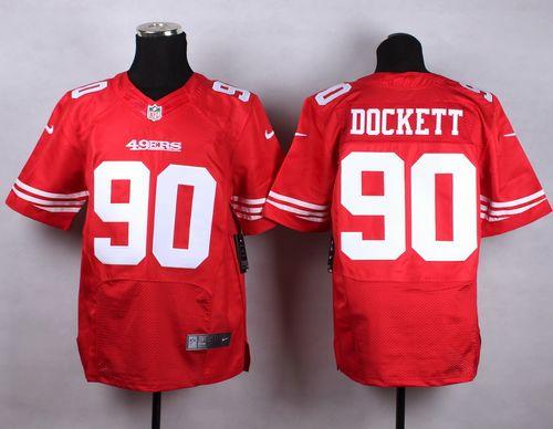  49ers #90 Darnell Dockett Red Team Color Men's Stitched NFL Elite Jersey
