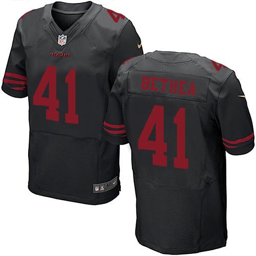  49ers #41 Antoine Bethea Black Alternate Men's Stitched NFL Elite Jersey