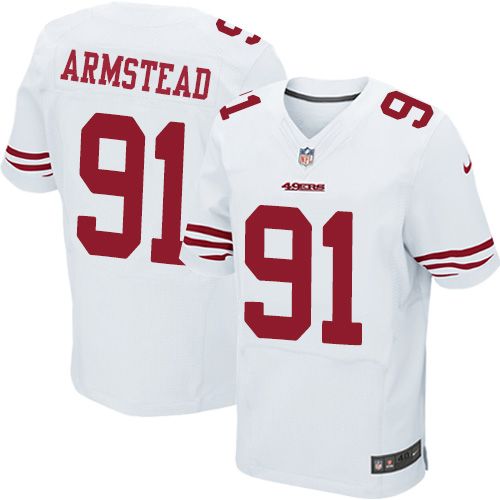  49ers #91 Arik Armstead White Men's Stitched NFL Elite Jersey