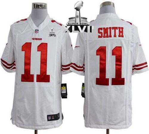  49ers #11 Alex Smith White Super Bowl XLVII Men's Stitched NFL Game Jersey
