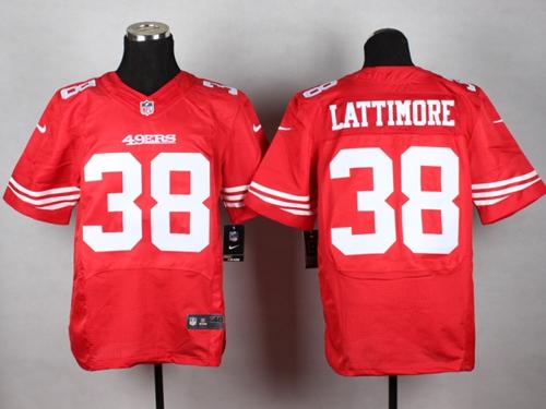  49ers #38 Marcus Lattimore Red Team Color Men's Stitched NFL Elite Jersey