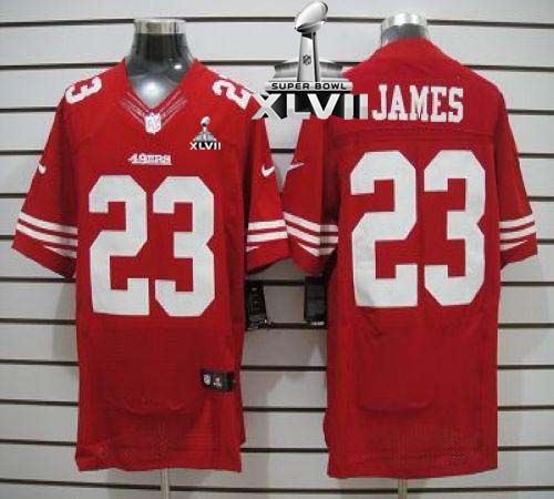  49ers #23 LaMichael James Red Team Color Super Bowl XLVII Men's Stitched NFL Elite Jersey