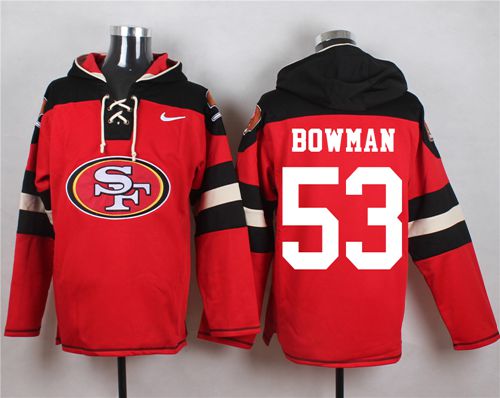  49ers #53 NaVorro Bowman Red Player Pullover NFL Hoodie