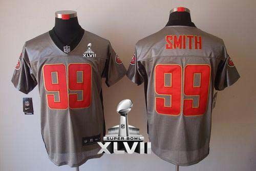  49ers #99 Aldon Smith Grey Shadow Super Bowl XLVII Men's Stitched NFL Elite Jersey