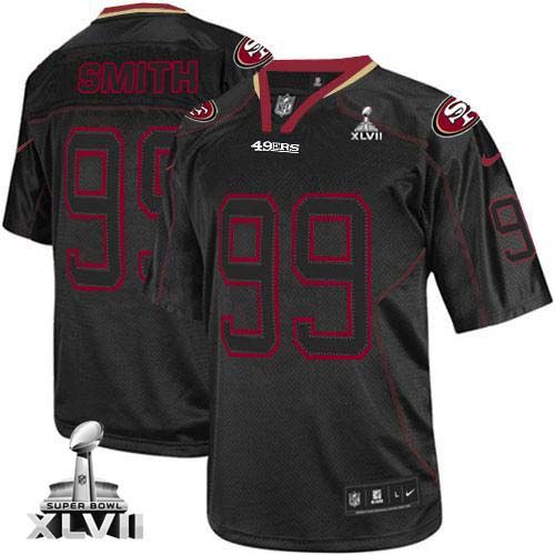  49ers #99 Aldon Smith Lights Out Black Super Bowl XLVII Men's Stitched NFL Elite Jersey
