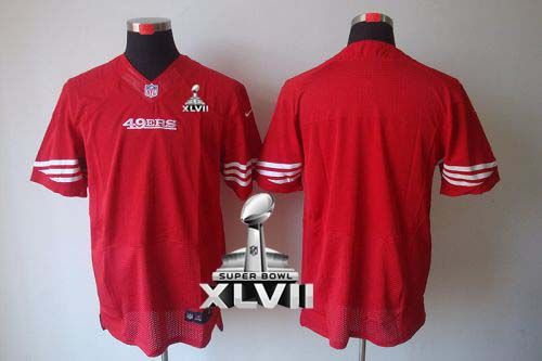  49ers Blank Red Team Color Super Bowl XLVII Men's Stitched NFL Elite Jersey