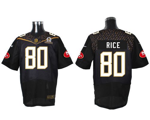  49ers #80 Jerry Rice Black 2016 Pro Bowl Men's Stitched NFL Elite Jersey