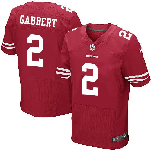  49ers #2 Blaine Gabbert Red Team Color Men's Stitched NFL Elite Jersey