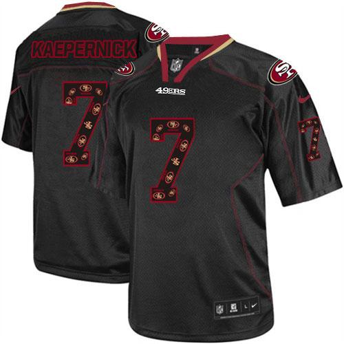  49ers #7 Colin Kaepernick New Lights Out Black Men's Stitched NFL Elite Jersey
