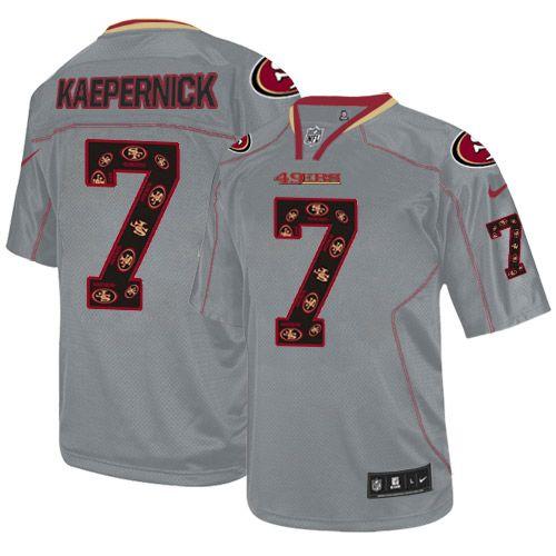  49ers #7 Colin Kaepernick New Lights Out Grey Men's Stitched NFL Elite Jersey