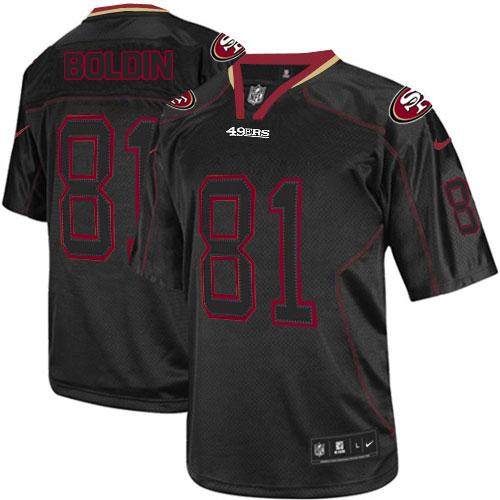  49ers #81 Anquan Boldin Lights Out Black Men's Stitched NFL Elite Jersey