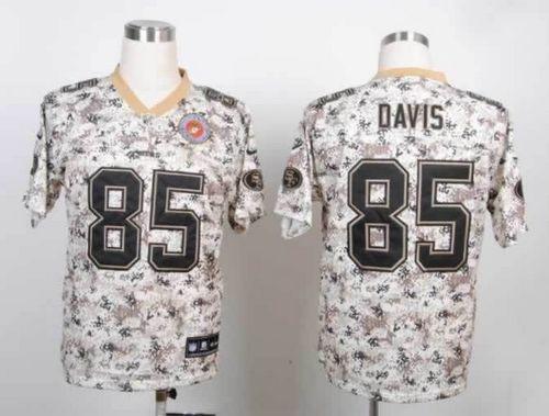  49ers #85 Vernon Davis Camo Men's Stitched NFL Elite USMC Jersey