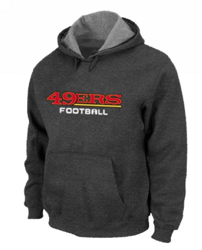 San Francisco 49ers Authentic Font Pullover Hoodie Dark Grey