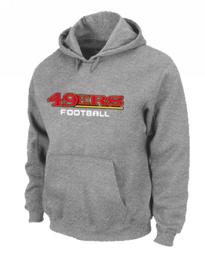 San Francisco 49ers Authentic Font Pullover Hoodie Grey