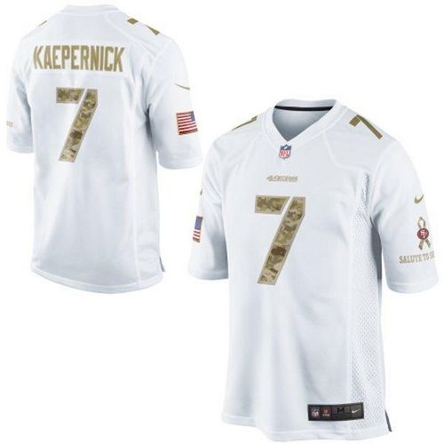  49ers #7 Colin Kaepernick White Men's Stitched NFL Limited Salute to Service Jersey